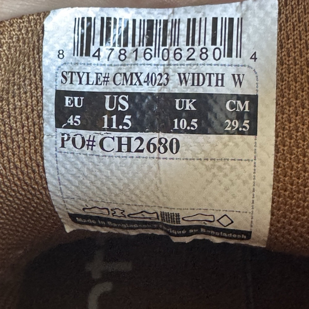 Size 11.5 - Carhartt Men's Moc Toe Wedge Chukka Soft Toe Work Boot Brown CMX4023 - Picture 5 of 10